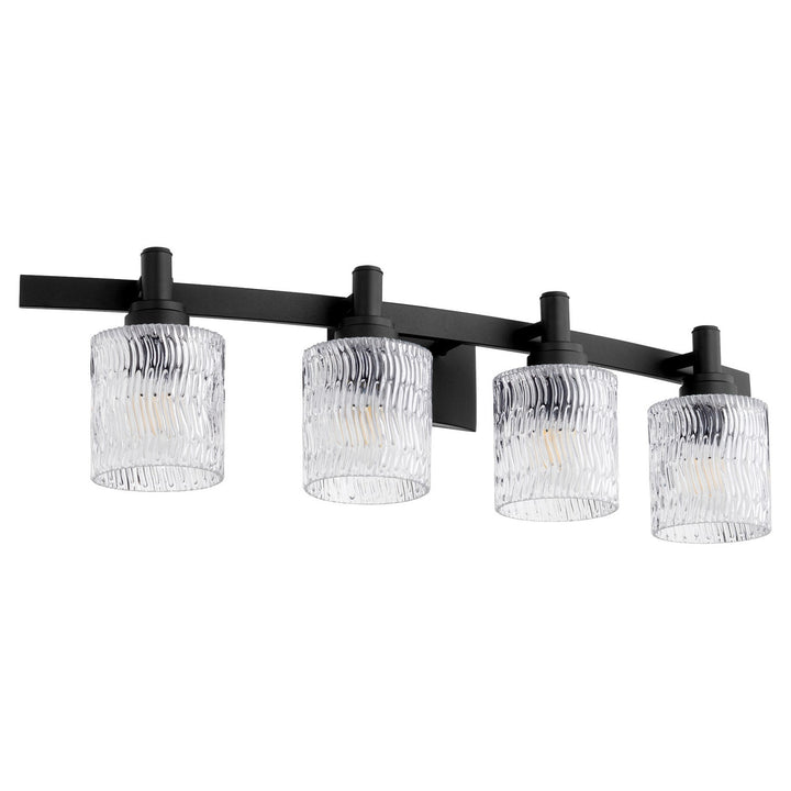 Quorum Stadium 5184-4-69 Bath Vanity Light 33 in. wide - Textured Black