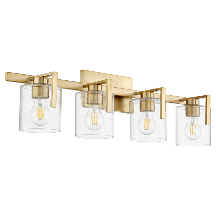 Quorum 5190 Series 5190-4-80 Bath Vanity Light 30 in. wide - Aged Brass