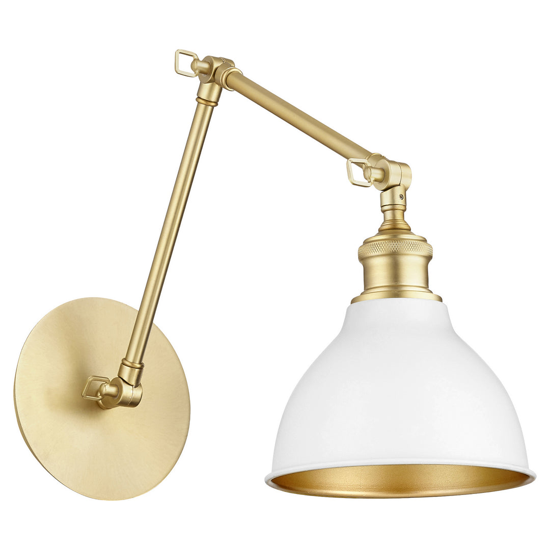 Quorum 5392-0880 Lamp - Aged Brass w/ Studio White