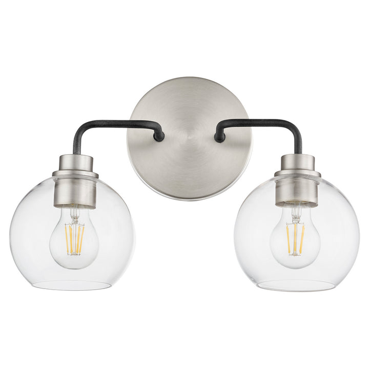 Quorum Clarion 572-2-6965 Bath Vanity Light 17 in. wide - Textured Black W/ Satin Nickel