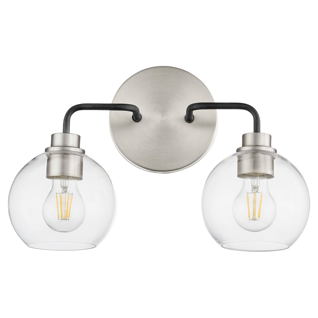 Quorum Clarion 572-2-6965 Bath Vanity Light 17 in. wide - Textured Black W/ Satin Nickel