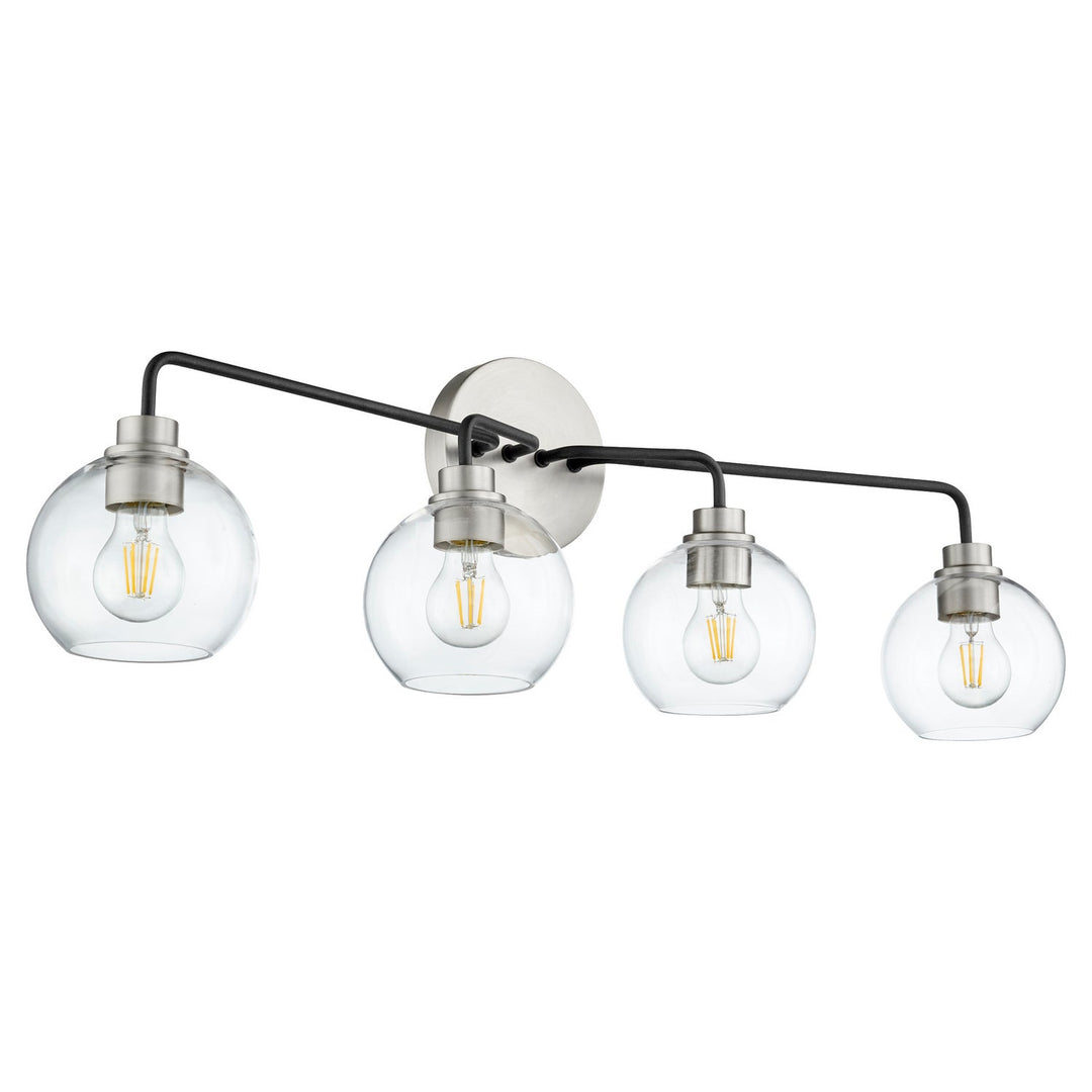 Quorum Clarion 572-4-6965 Bath Vanity Light 36 in. wide - Textured Black W/ Satin Nickel