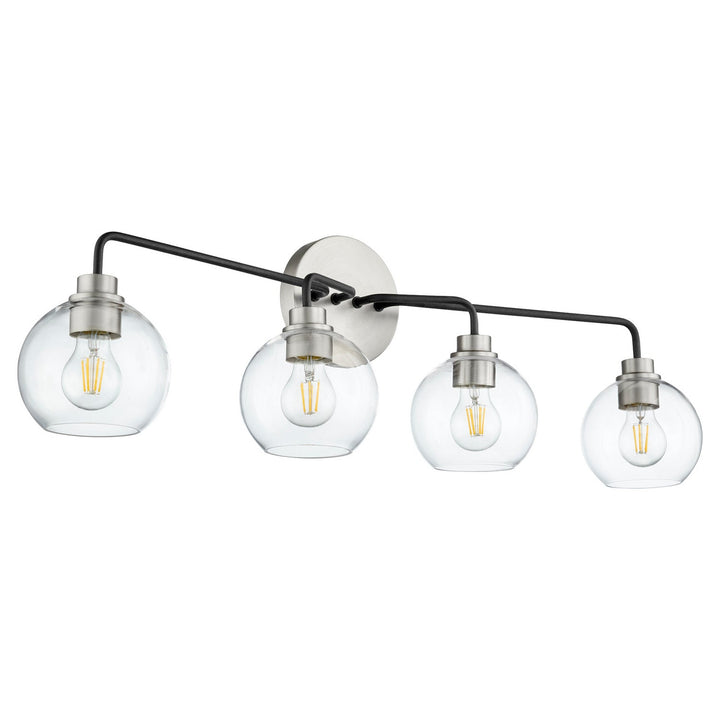 Quorum Clarion 572-4-6965 Bath Vanity Light 36 in. wide - Textured Black W/ Satin Nickel