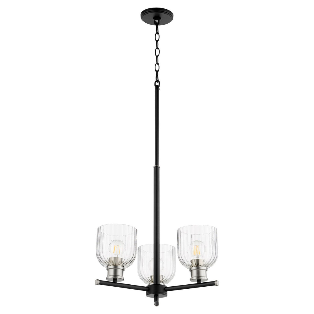 Quorum Monarch 610-3-6965 Chandelier Light - Textured Black W/ Satin Nickel