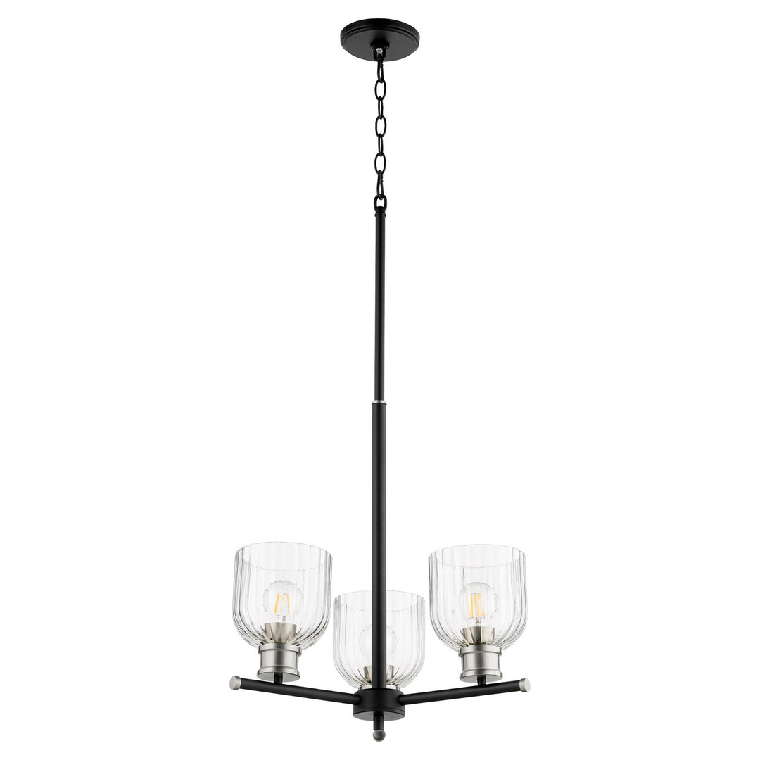 Quorum Monarch 610-3-6965 Chandelier Light - Textured Black W/ Satin Nickel