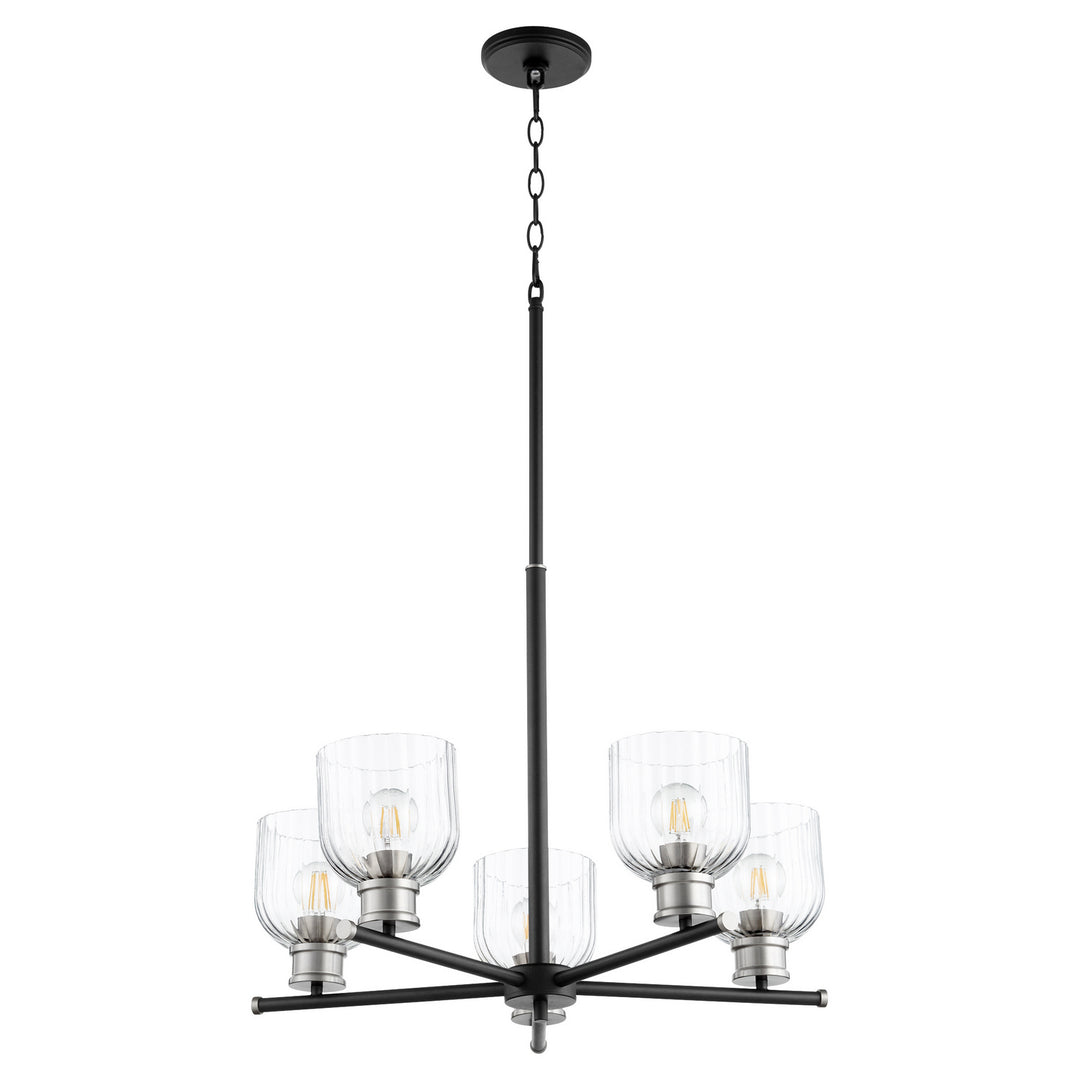 Quorum Monarch 610-5-6965 Chandelier Light - Textured Black W/ Satin Nickel