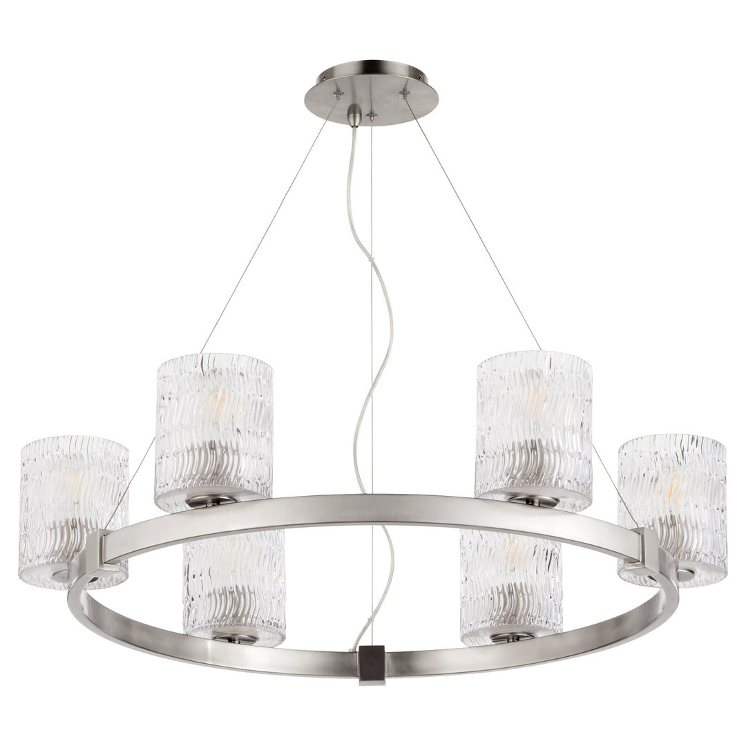 Quorum Stadium 6184-6-65 Chandelier Light - Satin Nickel