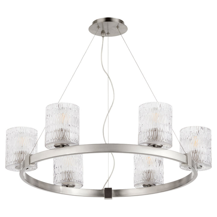 Quorum Stadium 6184-6-65 Chandelier Light - Satin Nickel