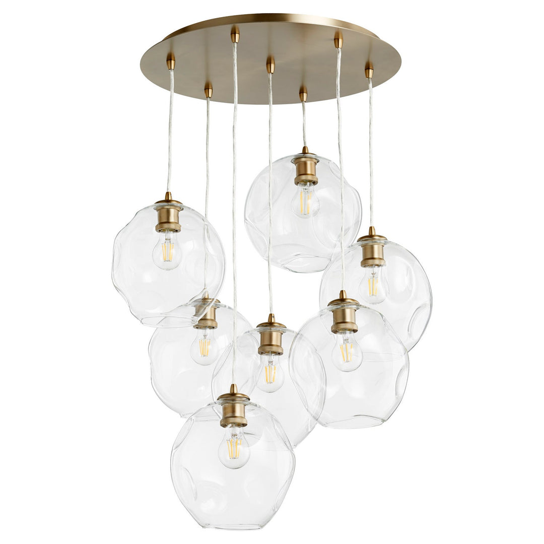Quorum Numen 67-80 Chandelier Light - Aged Brass