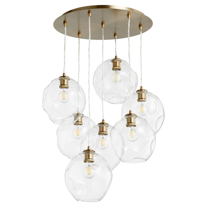 Quorum Numen 67-80 Chandelier Light - Aged Brass