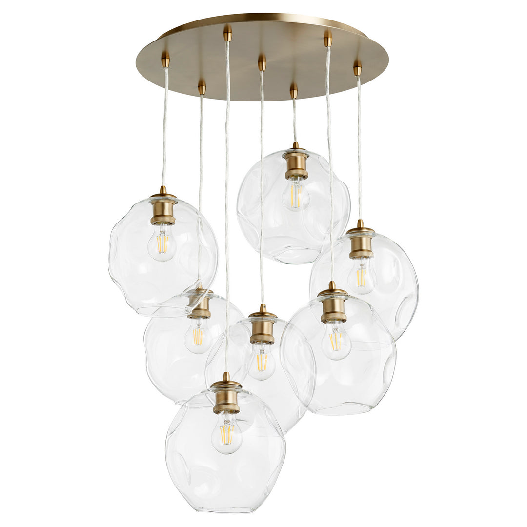 Quorum Numen 67-80 Chandelier Light - Aged Brass