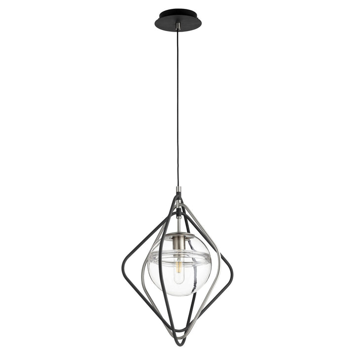 Quorum Gimble Pendants 6802-6965 Pendant Light - Textured Black W/ Satin Nickel