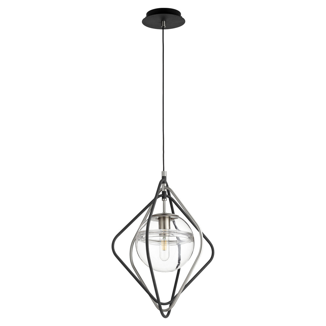 Quorum Gimble Pendants 6802-6965 Pendant Light - Textured Black W/ Satin Nickel