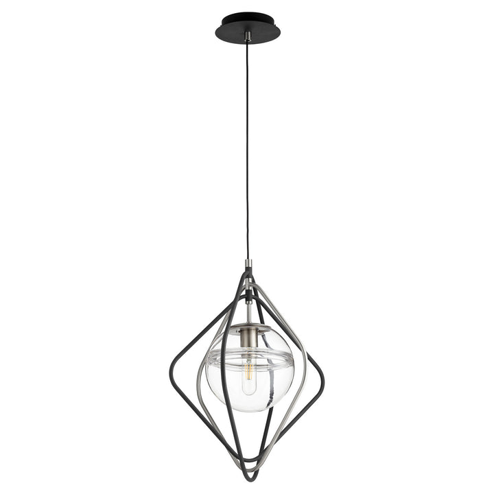 Quorum Gimble Pendants 6802-6965 Pendant Light - Textured Black W/ Satin Nickel