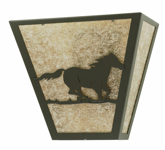 Meyda Tiffany Running Horses 112770 Wall Light - Wrought Iron