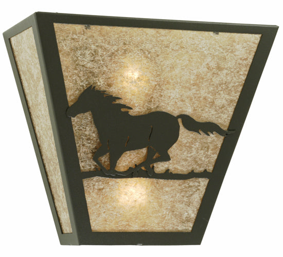 Meyda Tiffany Running Horses 112771 Wall Light - Wrought Iron