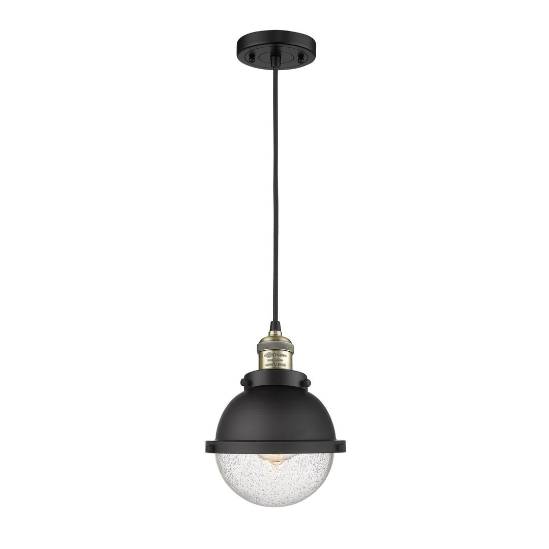 Innovations Franklin Restoration 201C-BAB-HFS-64-BK-LED Pendant Light - Black Antique Brass