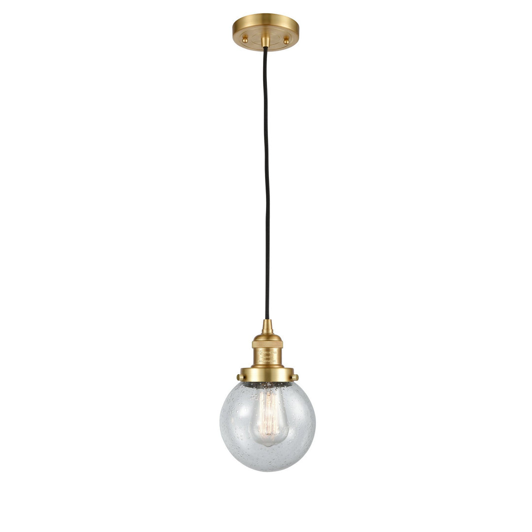 Innovations Franklin Restoration 201C-SG-G204-6-LED Pendant Light - Satin Gold