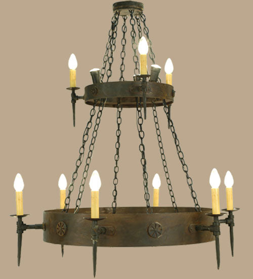 Meyda Tiffany Warwick 112813 Chandelier Light - Hand Wrought Iron