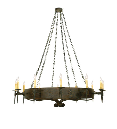 Meyda Tiffany Warwick 112814 Chandelier Light - Hand Wrought Iron