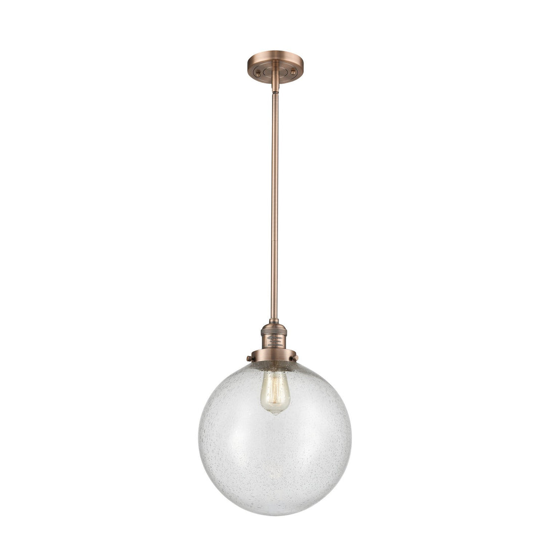 Innovations Franklin Restoration 201S-AC-G204-12-LED Pendant Light - Antique Copper