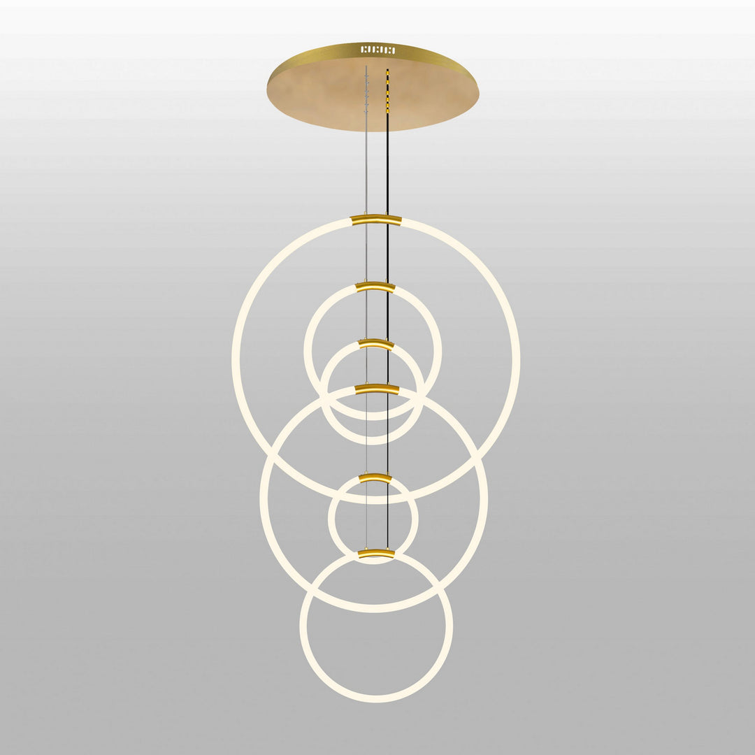 CWI Hoops 1273p35-6-602-r Pendant Light - Satin Gold