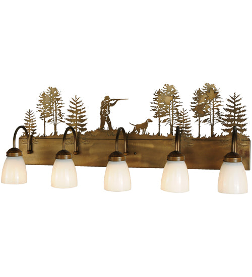 Meyda Tiffany Quail Hunter 112920 Bath Vanity Light 36 in. wide - Antique Copper