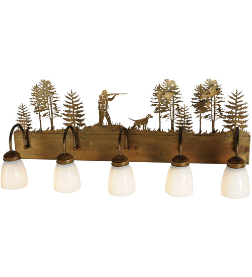 Meyda Tiffany Quail Hunter 112920 Bath Vanity Light 36 in. wide - Antique Copper