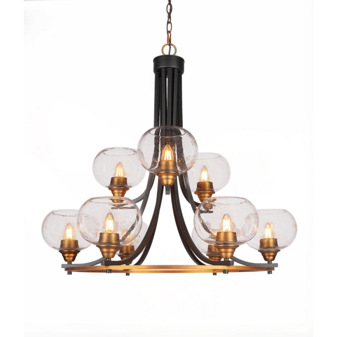 Toltec Paramount 3409-mbbr-202 Chandelier Light - Matte Black & Brass