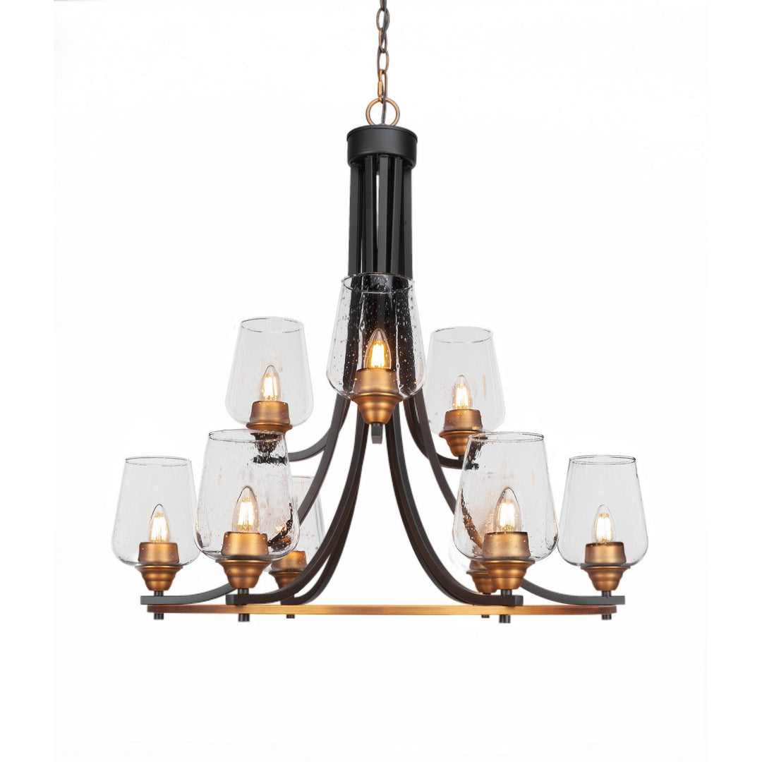 Toltec Paramount 3409-mbbr-210 Chandelier Light - Matte Black & Brass