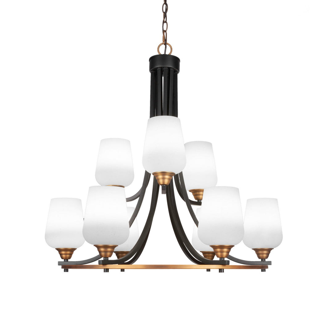 Toltec Paramount 3409-mbbr-211 Chandelier Light - Matte Black & Brass