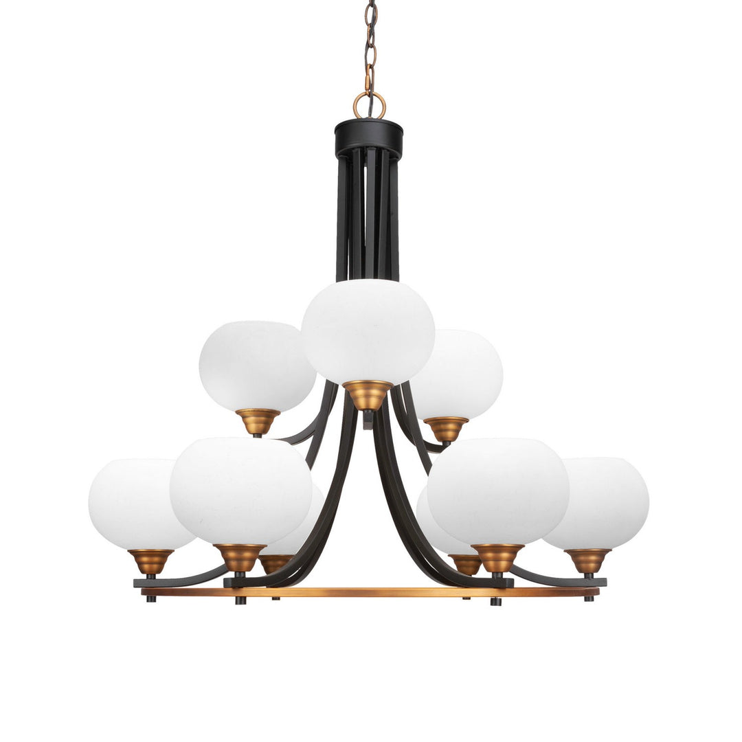 Toltec Paramount 3409-mbbr-212 Chandelier Light - Matte Black & Brass