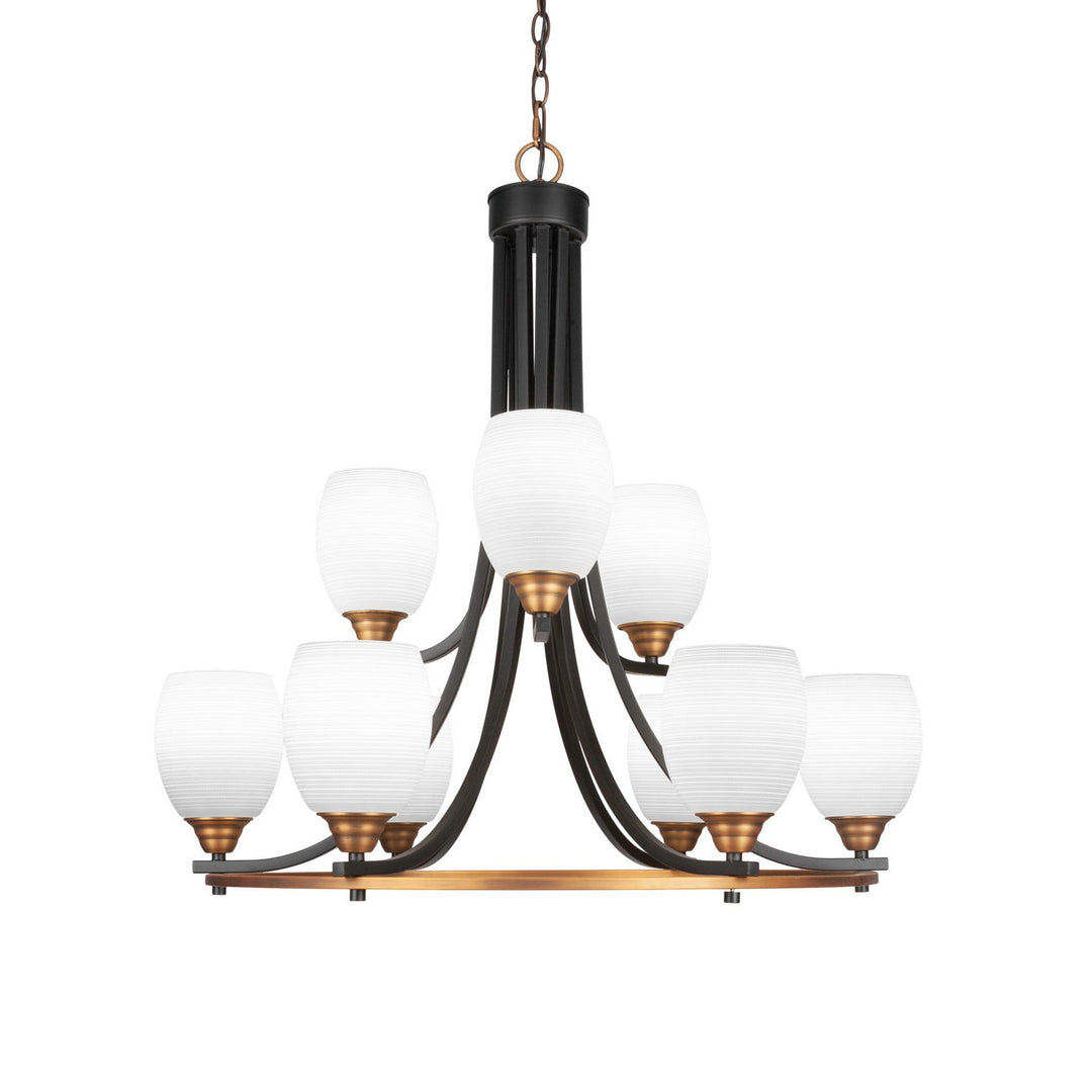 Toltec Paramount 3409-mbbr-4021 Chandelier Light - Matte Black & Brass