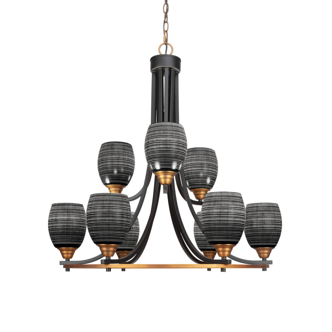 Toltec Paramount 3409-mbbr-4029 Chandelier Light - Matte Black & Brass