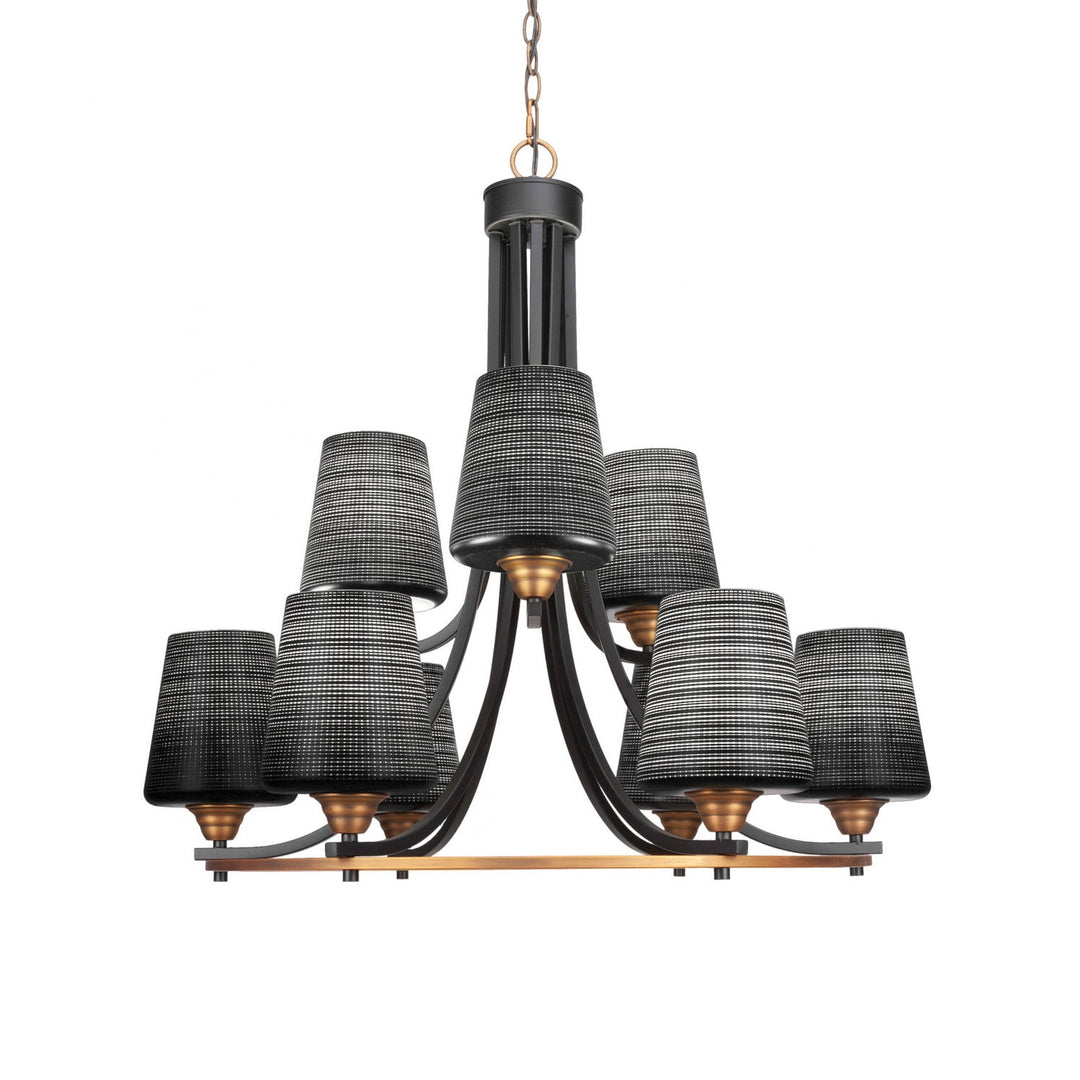 Toltec Paramount 3409-mbbr-4039 Chandelier Light - Matte Black & Brass