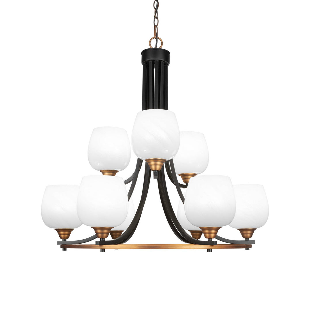 Toltec Paramount 3409-mbbr-4811 Chandelier Light - Matte Black & Brass