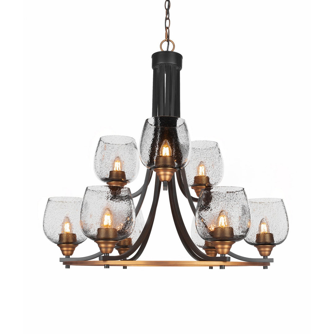 Toltec Paramount 3409-mbbr-4812 Chandelier Light - Matte Black & Brass