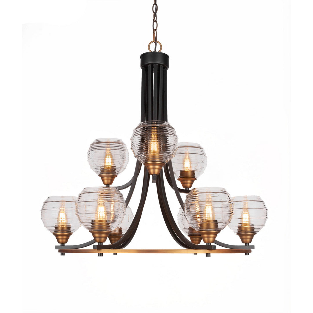 Toltec Paramount 3409-mbbr-5110 Chandelier Light - Matte Black & Brass