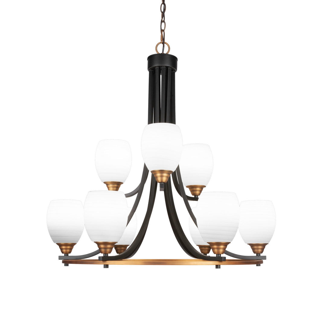 Toltec Paramount 3409-mbbr-615 Chandelier Light - Matte Black & Brass