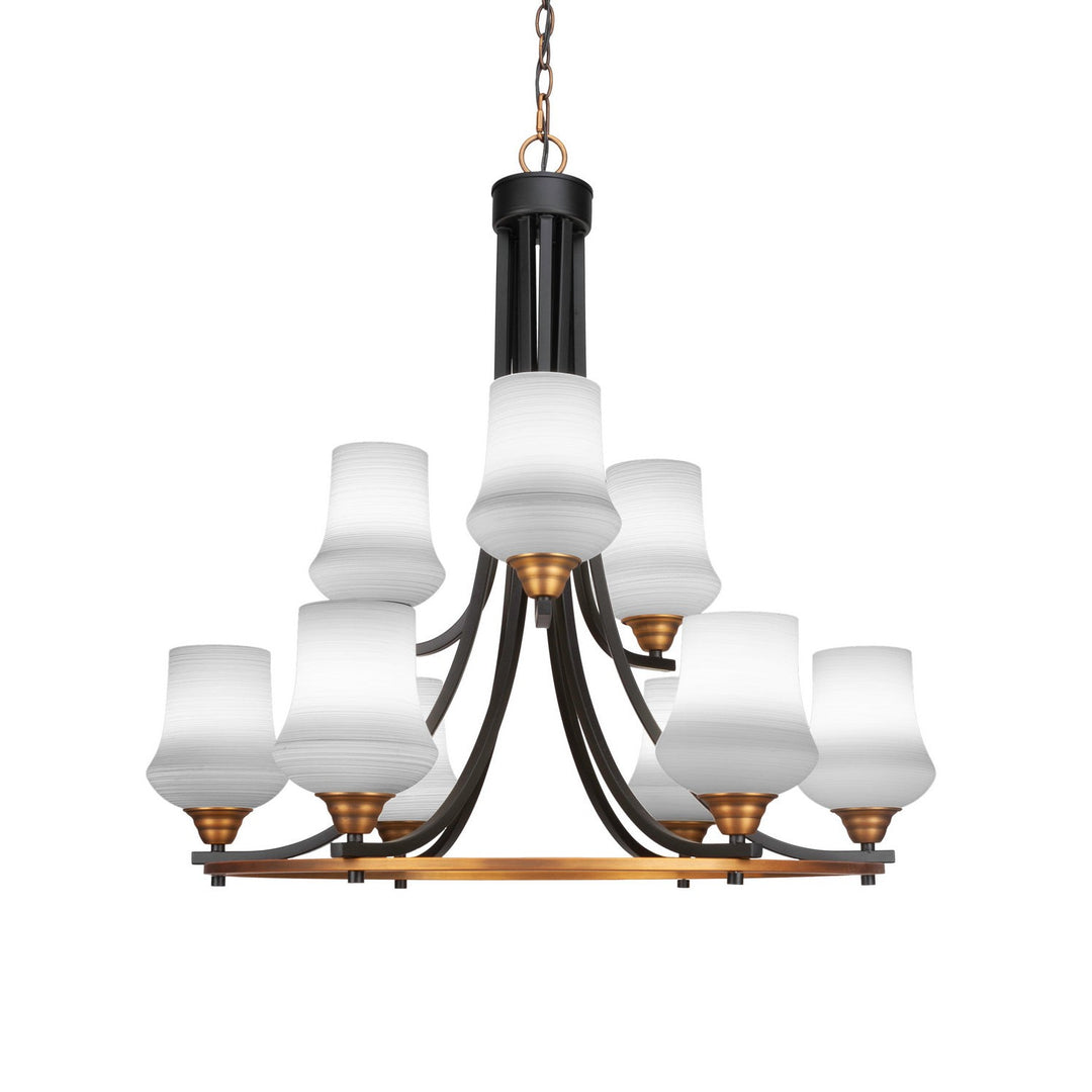 Toltec Paramount 3409-mbbr-681 Chandelier Light - Matte Black & Brass