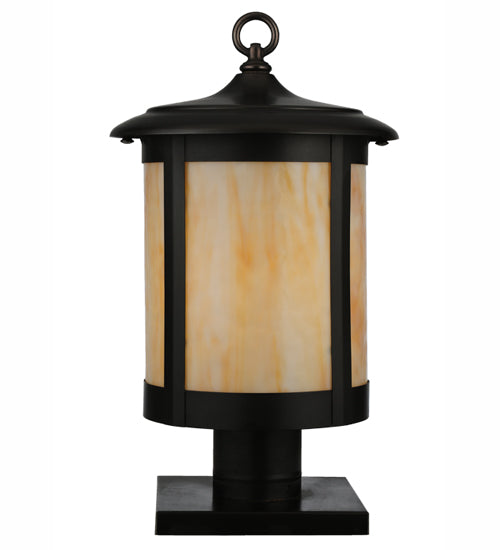 Meyda Tiffany Lighting 113009 Fulton One Light Post Mount Outdoor Bronze / Dark