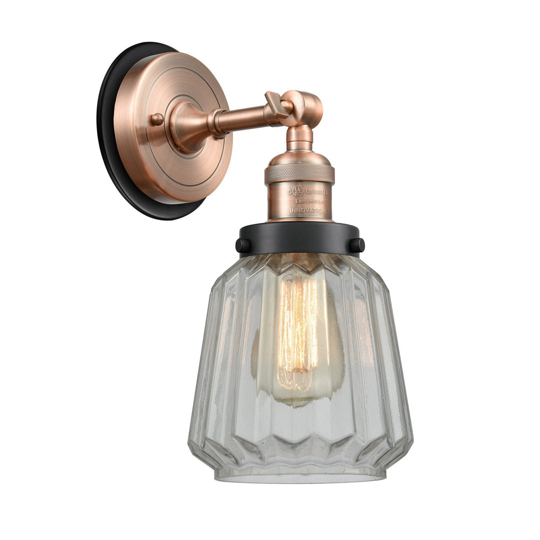 Innovations Franklin Restoration 203AC-BPBK-HRBK-G142 Wall Sconce Light - Antique Copper
