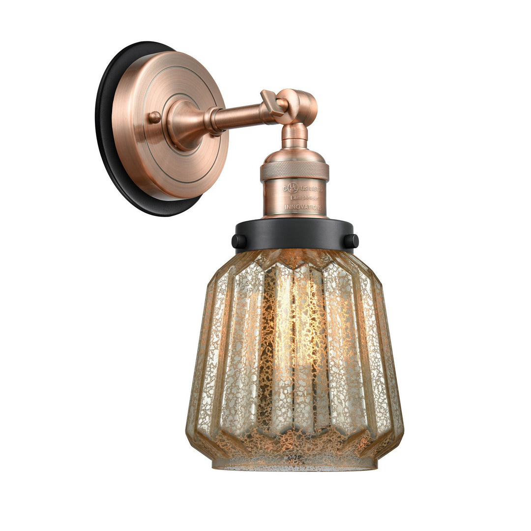 Innovations Franklin Restoration 203AC-BPBK-HRBK-G146 Wall Sconce Light - Antique Copper