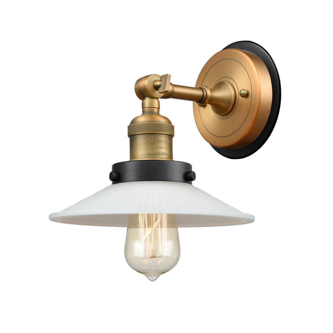 Innovations Franklin Restoration 203BB-BPBK-HRBK-G1 Wall Sconce Light - Brushed Brass