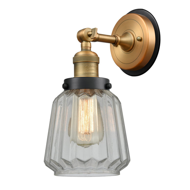 Innovations Franklin Restoration 203BB-BPBK-HRBK-G142 Wall Sconce Light - Brushed Brass