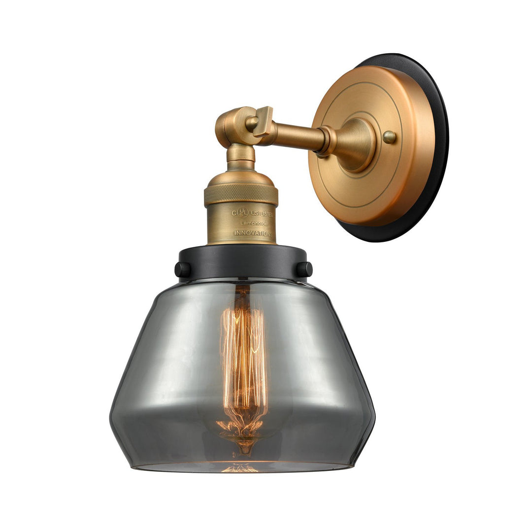 Innovations Franklin Restoration 203BB-BPBK-HRBK-G173 Wall Sconce Light - Brushed Brass