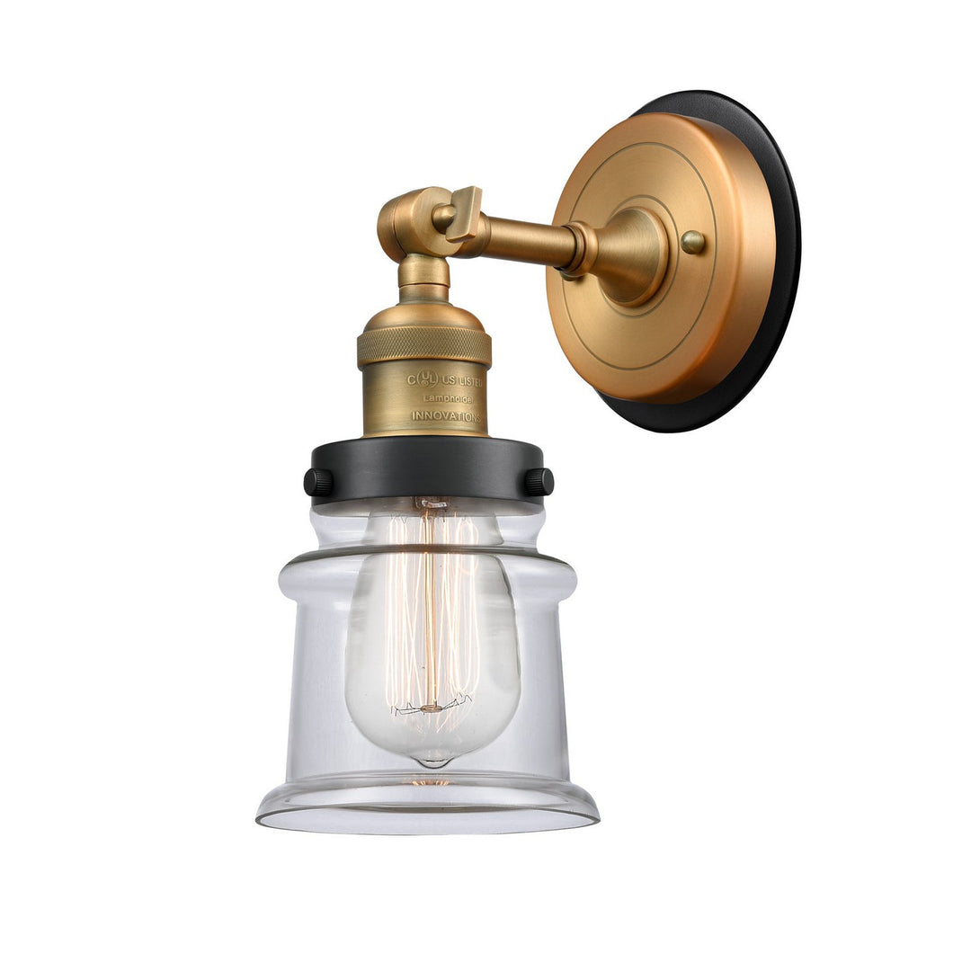 Innovations Franklin Restoration 203BB-BPBK-HRBK-G182S Wall Sconce Light - Brushed Brass