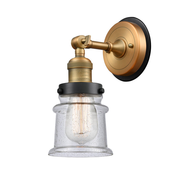 Innovations Franklin Restoration 203BB-BPBK-HRBK-G184S Wall Sconce Light - Brushed Brass