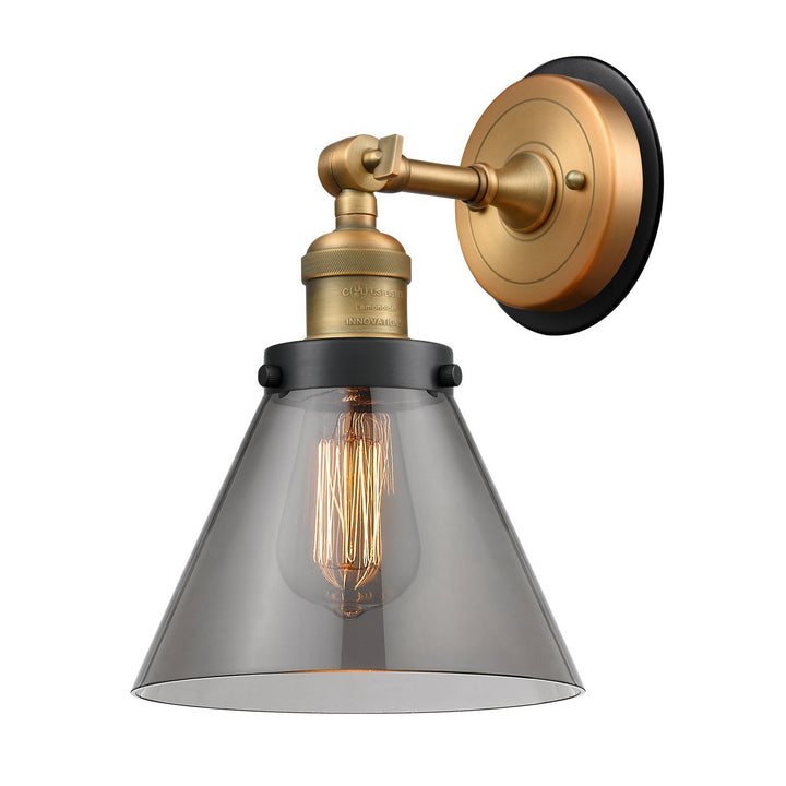 Innovations Franklin Restoration 203BB-BPBK-HRBK-G43 Wall Sconce Light - Brushed Brass