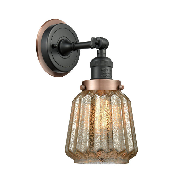 Innovations Franklin Restoration 203BK-BPAC-HRAC-G146 Wall Sconce Light - Matte Black
